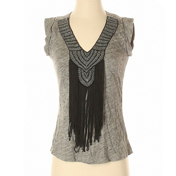 Anthropologie Tops - NWT- Twelve St. By Cynthia Vincent Gray Fringe Top